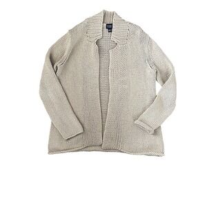 Vintage Eileen Fisher Oversized Open Front Chunky Knit Cardigan, Size Small